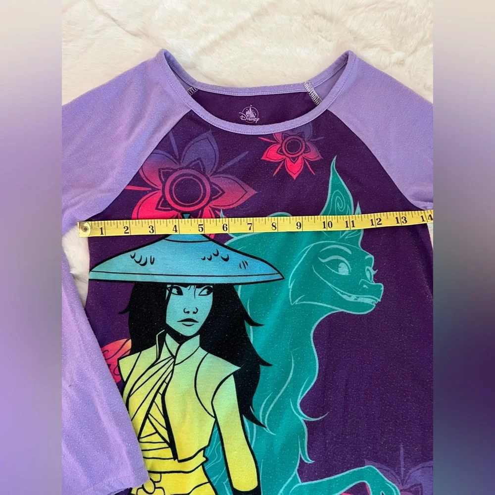 Girls Disney Raya and the Last Dragon Nightgown Size 7/8 Long Sleeve Purple - Picture 6 of 7